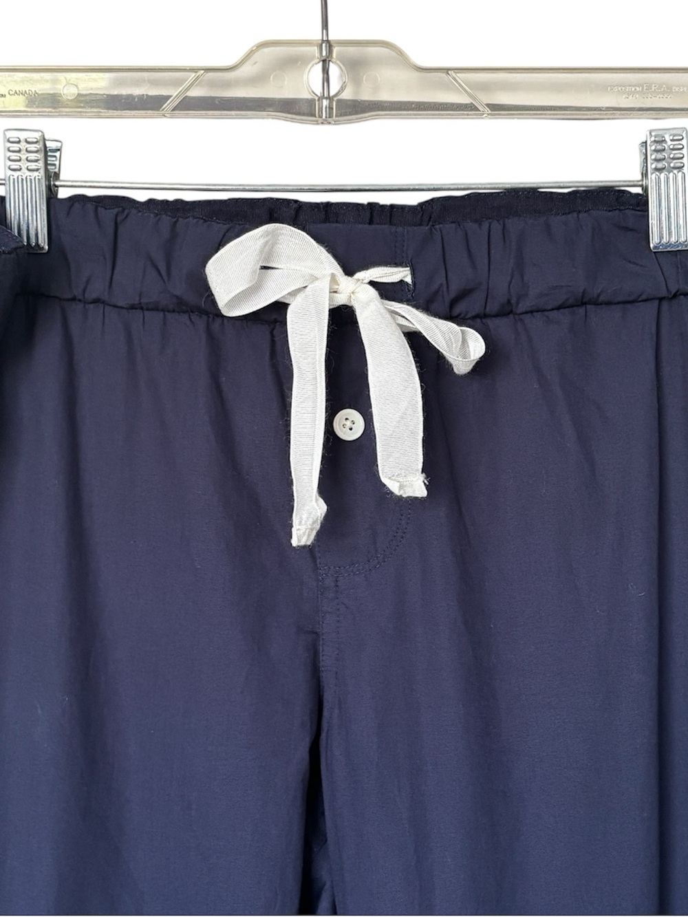 J.Crew Navy Cotton Pajama Set - Short Sleeve Top & Full Length Pants - Size S - Picture 10 of 12